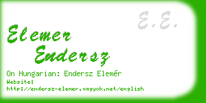 elemer endersz business card